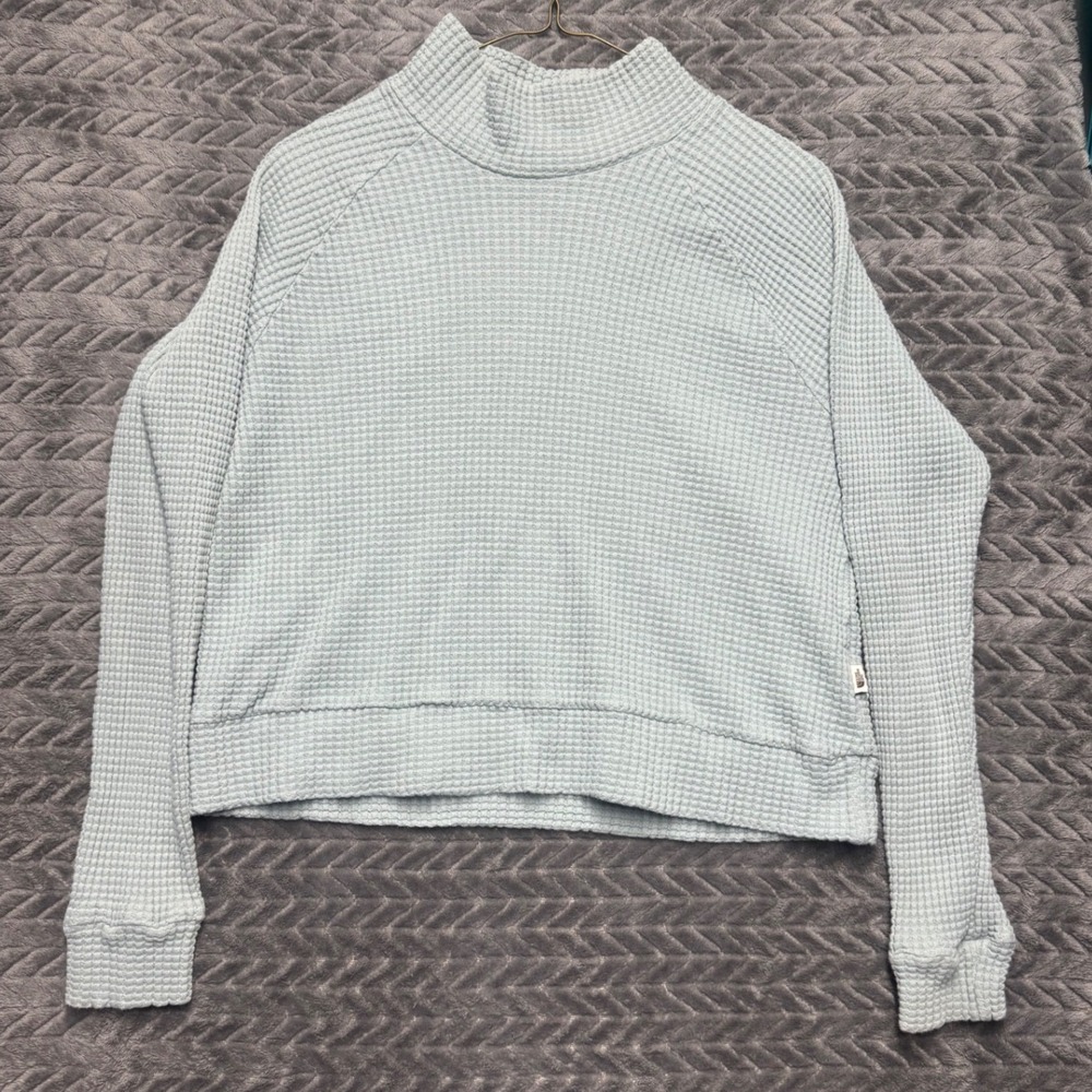 The North Face‎ Womens Waffle Knit Mock Neck Pullover Seafoam Blue Small (1496)